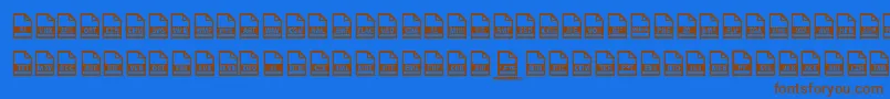 File Types Font – Brown Fonts on Blue Background
