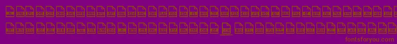 File Types Font – Brown Fonts on Purple Background