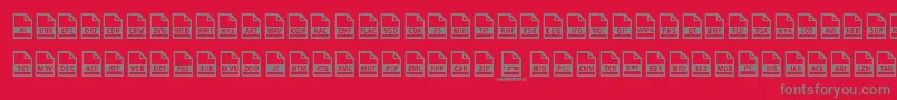 フォントFile Types – 赤い背景に灰色の文字