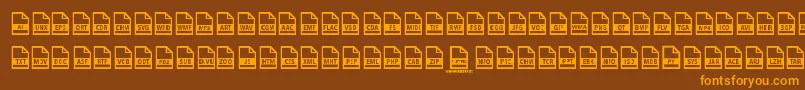 File Types-Schriftart – Orangefarbene Schriften auf braunem Hintergrund