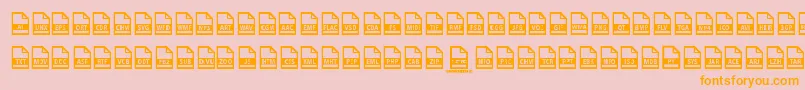 File Types Font – Orange Fonts on Pink Background