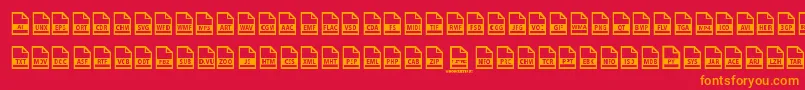 Шрифт File Types – оранжевые шрифты на красном фоне