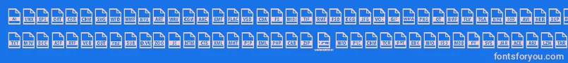 File Types Font – Pink Fonts on Blue Background