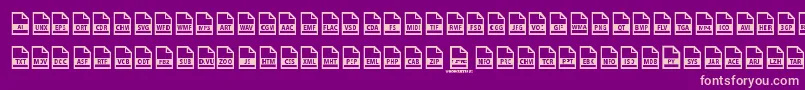 File Types Font – Pink Fonts on Purple Background