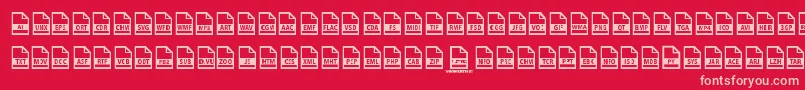 File Types Font – Pink Fonts on Red Background