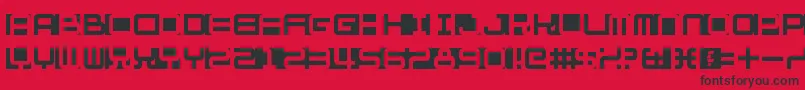 Fill In The Gaps Font – Black Fonts on Red Background