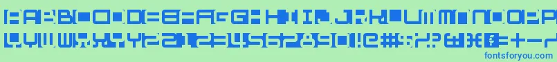 Fill In The Gaps Font – Blue Fonts on Green Background