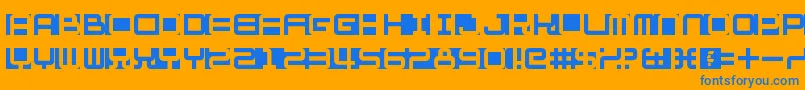 Fill In The Gaps Font – Blue Fonts on Orange Background