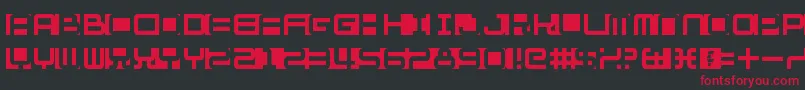フォントFill In The Gaps – 黒い背景に赤い文字