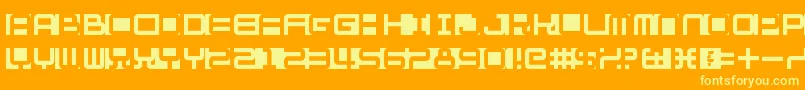 Fill In The Gaps Font – Yellow Fonts on Orange Background