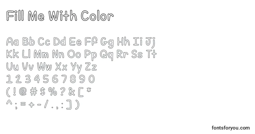 Schriftart Fill Me With Color   – Alphabet, Zahlen, spezielle Symbole