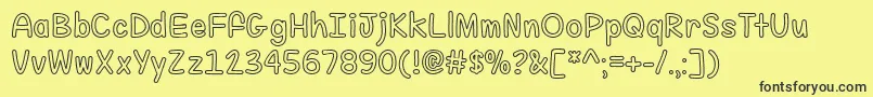 Fill Me With Color  -fontti – mustat fontit keltaisella taustalla
