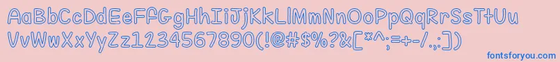 フォントFill Me With Color   – ピンクの背景に青い文字