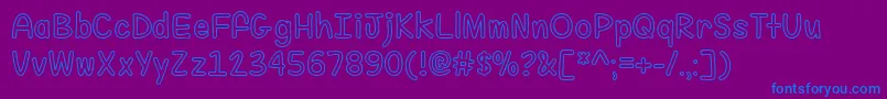 フォントFill Me With Color   – 紫色の背景に青い文字