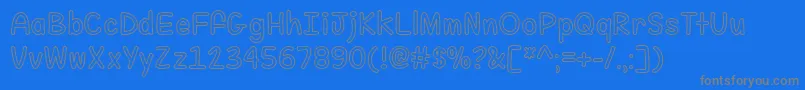 フォントFill Me With Color   – 青い背景に灰色の文字