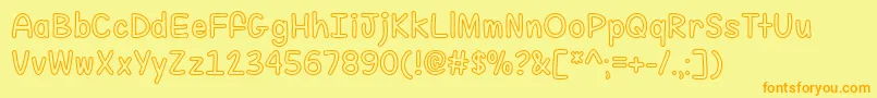 Fill Me With Color  -fontti – oranssit fontit keltaisella taustalla