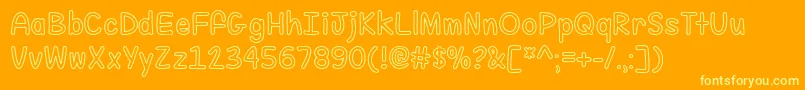 Fill Me With Color  -fontti – keltaiset fontit oranssilla taustalla