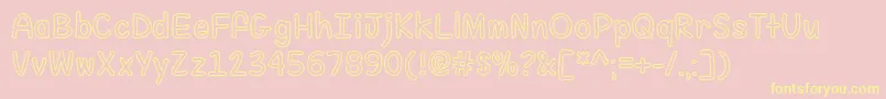Шрифт Fill Me With Color   – жёлтые шрифты на розовом фоне