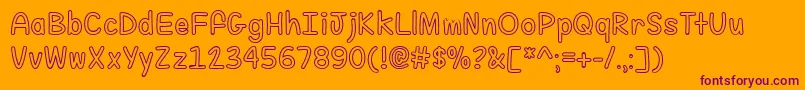 Шрифт Fill Me With Color   – фиолетовые шрифты на оранжевом фоне