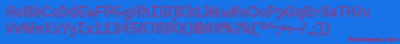 フォントFill Me With Color   – 赤い文字の青い背景