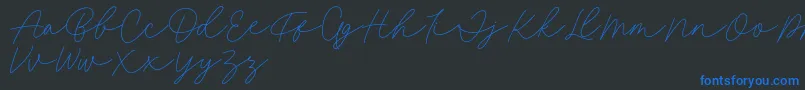 Fillia Script FREE Font – Blue Fonts on Black Background