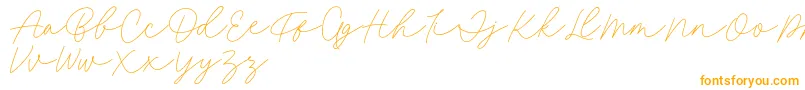 Fillia Script FREE-Schriftart – Orangefarbene Schriften auf weißem Hintergrund