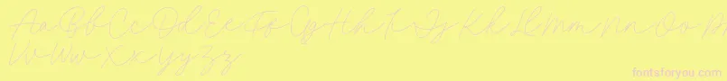 fuente Fillia Script FREE – Fuentes Rosadas Sobre Fondo Amarillo