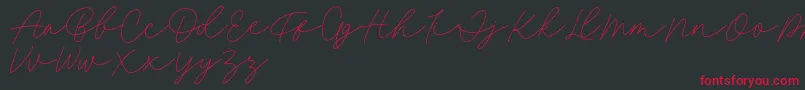 Fillia Script FREE-fontti – punaiset fontit mustalla taustalla