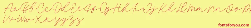 Fillia Script FREE Font – Red Fonts on Yellow Background