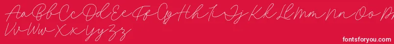 フォントFillia Script FREE – 赤い背景に白い文字