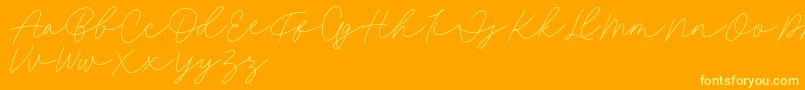 fuente Fillia Script FREE – Fuentes Amarillas Sobre Fondo Naranja