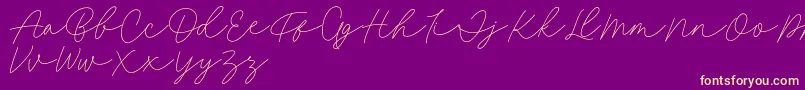 Fillia Script FREE Font – Yellow Fonts on Purple Background