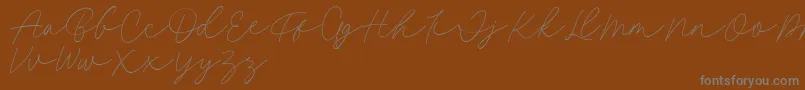 Fillia Script FREE Font – Gray Fonts on Brown Background