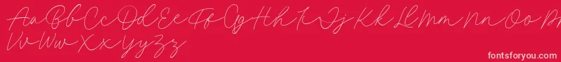 Fillia Script FREE-fontti – vaaleanpunaiset fontit punaisella taustalla