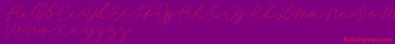 Fillia Script FREE Font – Red Fonts on Purple Background