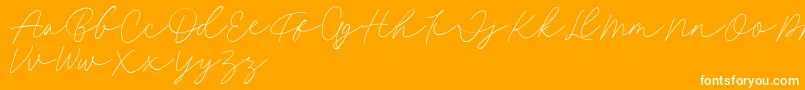 Fillia Script FREE Font – White Fonts on Orange Background
