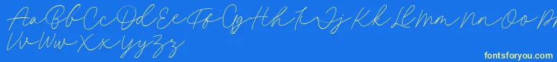 Police Fillia Script FREE – polices jaunes sur fond bleu