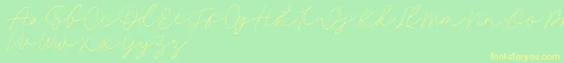 Fillia Script FREE Font – Yellow Fonts on Green Background