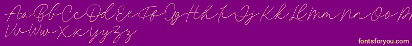 Fillia Script FREE-fontti – keltaiset fontit violetilla taustalla