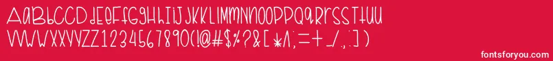 Filly 2 Font – White Fonts on Red Background