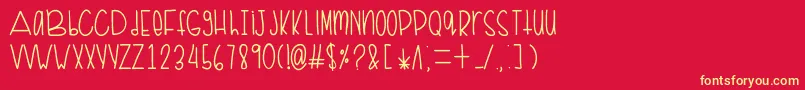 Filly 2 Font – Yellow Fonts on Red Background