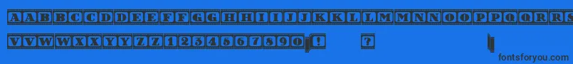 FilmLetters Font – Black Fonts on Blue Background
