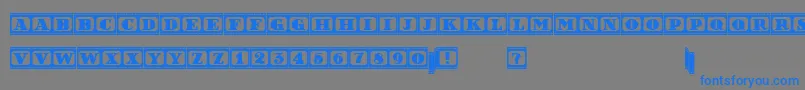 フォントFilmLetters – 灰色の背景に青い文字