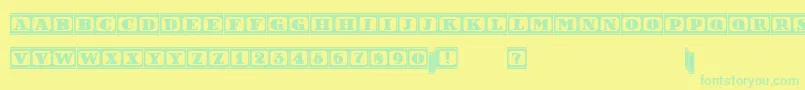 フォントFilmLetters – 黄色い背景に緑の文字
