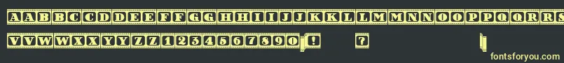 フォントFilmLetters – 黒い背景に黄色の文字