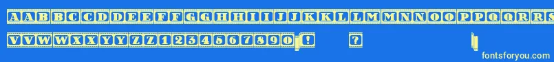 フォントFilmLetters – 黄色の文字、青い背景