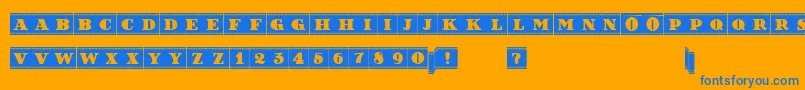 FilmLettersFilled Font – Blue Fonts on Orange Background