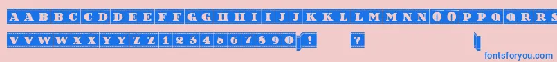 FilmLettersFilled Font – Blue Fonts on Pink Background