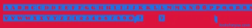 フォントFilmLettersFilled – 赤い背景に青い文字