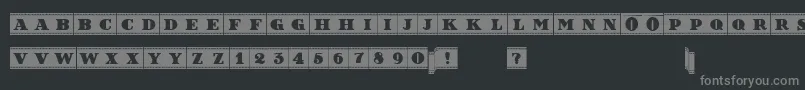 フォントFilmLettersFilled – 黒い背景に灰色の文字